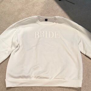 BRIDE Embroidered White Sweatshirt